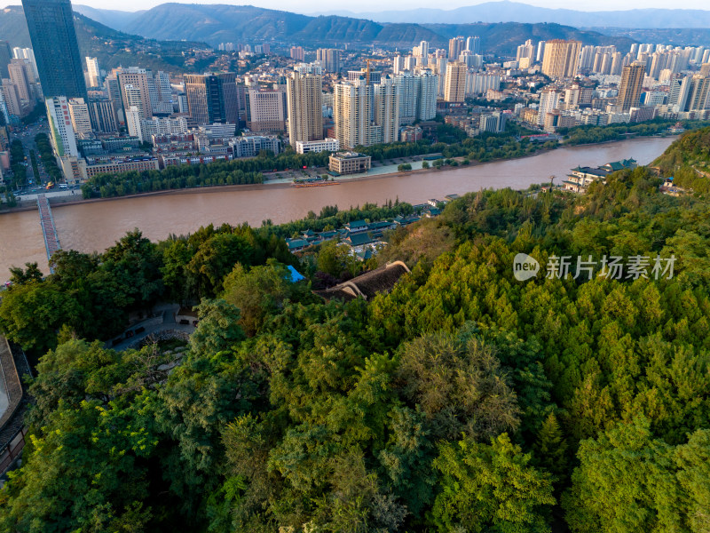 兰州城市高楼建筑航拍图