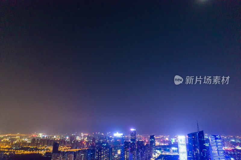 安徽合肥城市夜景航拍图