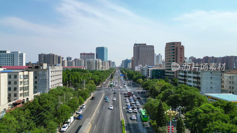 航拍河南商丘城市建设商丘大景