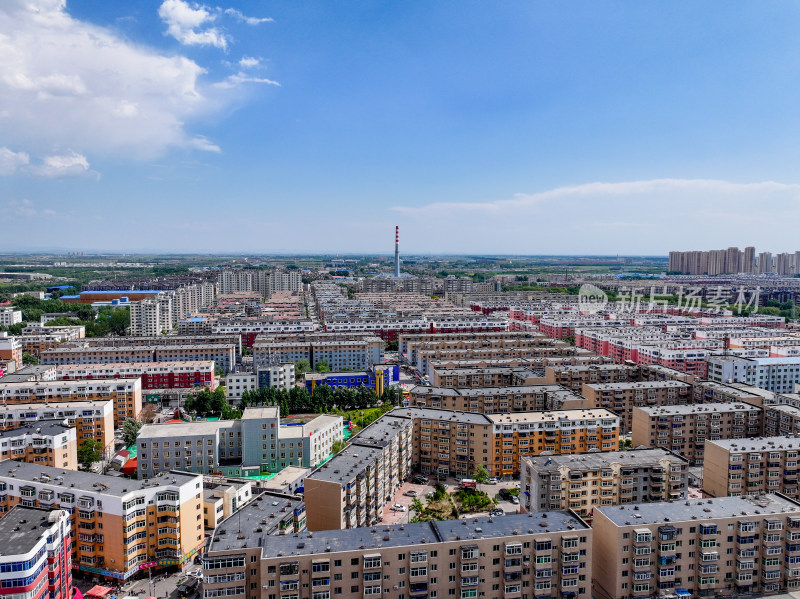 中国辽宁沈阳苏家屯街道城市建筑航拍