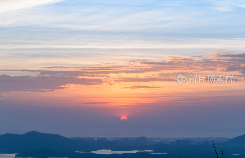 深圳羊台山阳台山森林公园夕阳落日晚霞