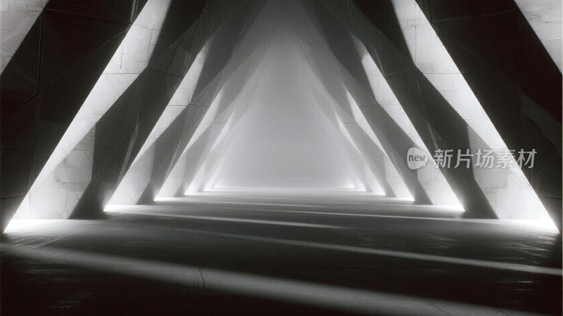 几何结构光影通道场景