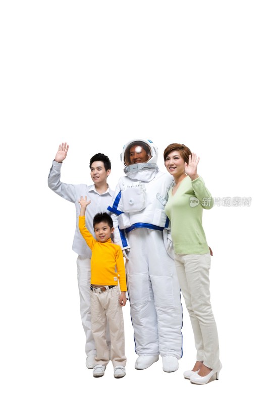 棚拍宇航员和家庭