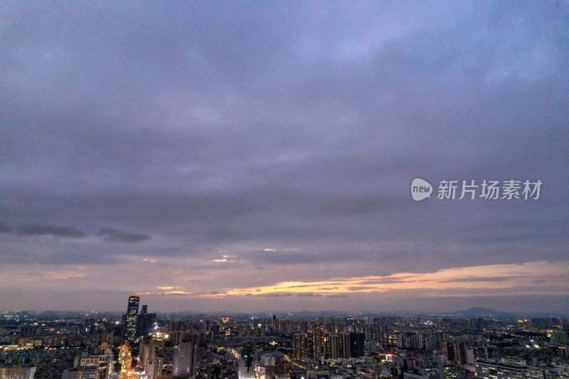 广东东湾夜幕降临夜景灯光航拍摄影图