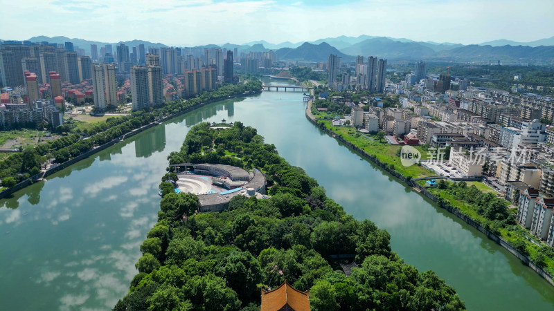 航拍江西宜春建设宜春大景