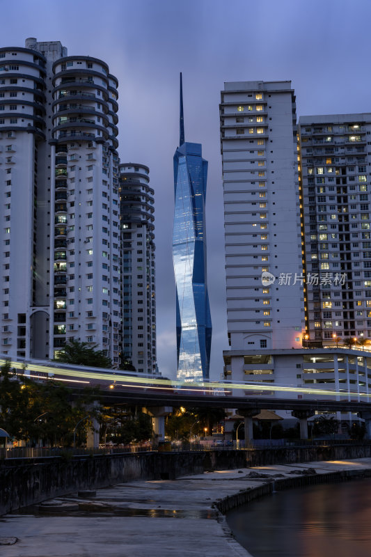 马来西亚吉隆坡莫迪卡石油双子塔夜景