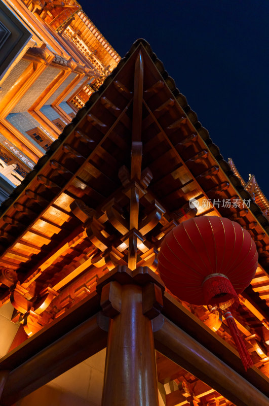 广州大佛寺中式传统仿古建筑夜景灯光