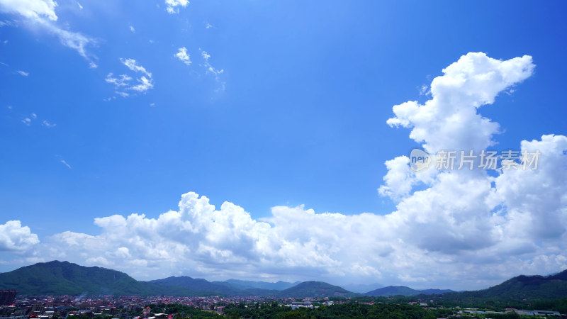 唯美蓝天白云延时天空云朵照片夏天晴朗天空