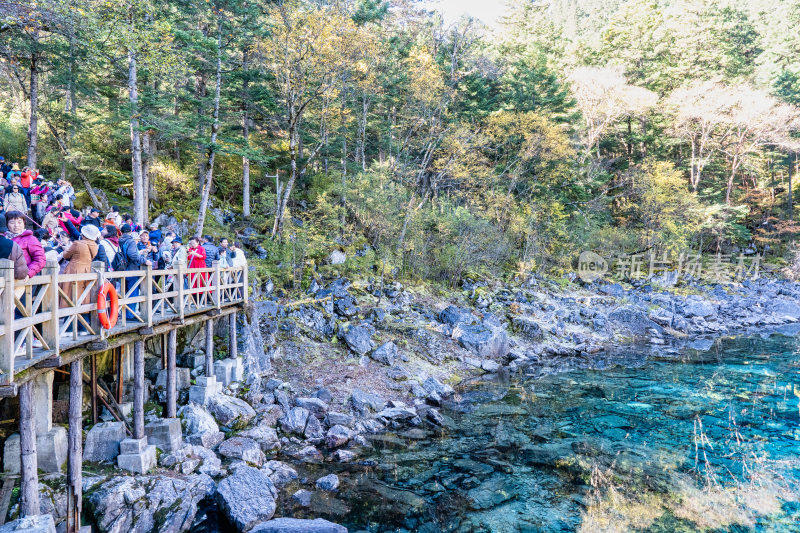 四川九寨沟景区的初秋风景综合镜头