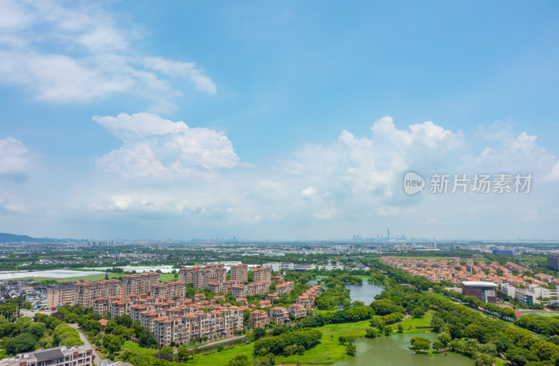 苏州临湖镇夏日风光航拍