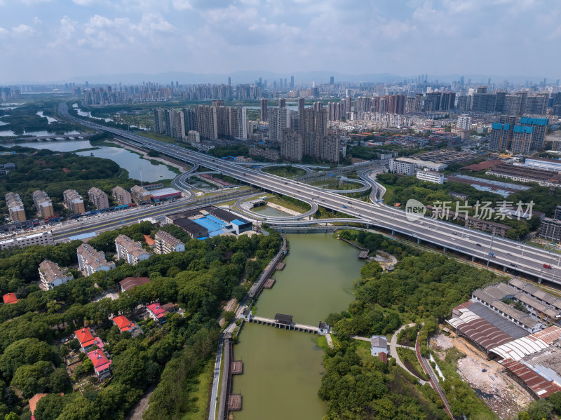 江西南昌梅湖景区休闲公园高空航拍