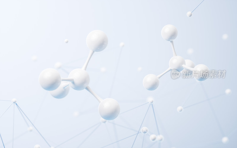 分子与生物科技概念3D渲染