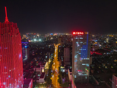 航拍保定大景城市风光