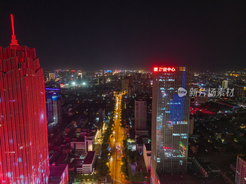 航拍保定大景城市风光