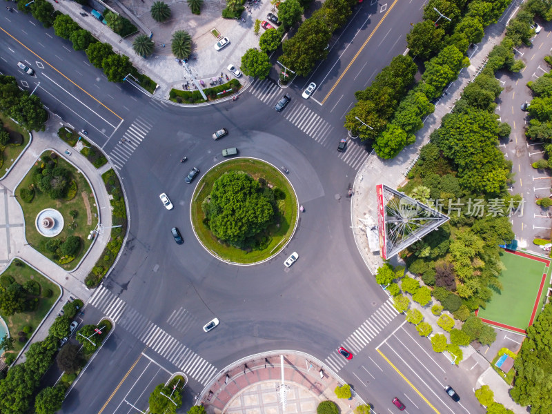 航拍湖南衡阳西二环十字路口