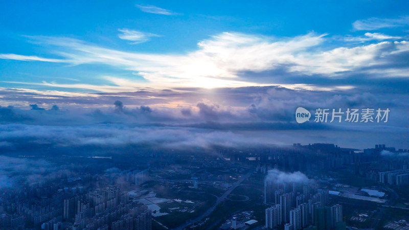 广东汕头云海日出航拍图