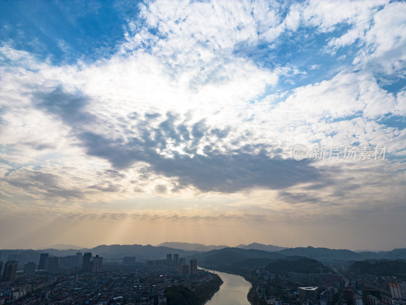 湖南怀化河西城市全景航拍