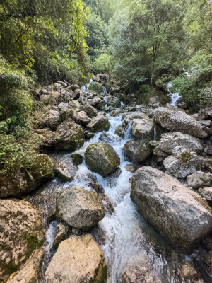 山谷中的小溪流水