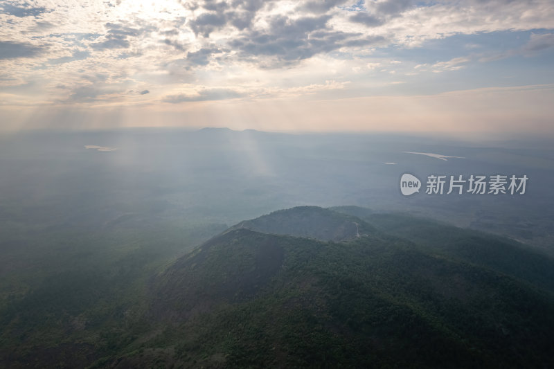 黑龙江黑河市五大连池火山群全景航拍