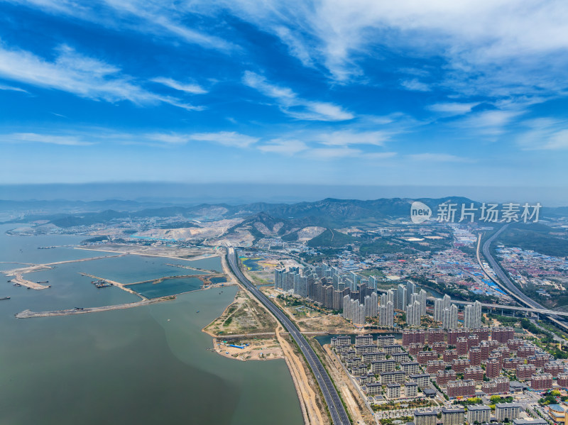 俯瞰大连金州区临空经济区渤海大道