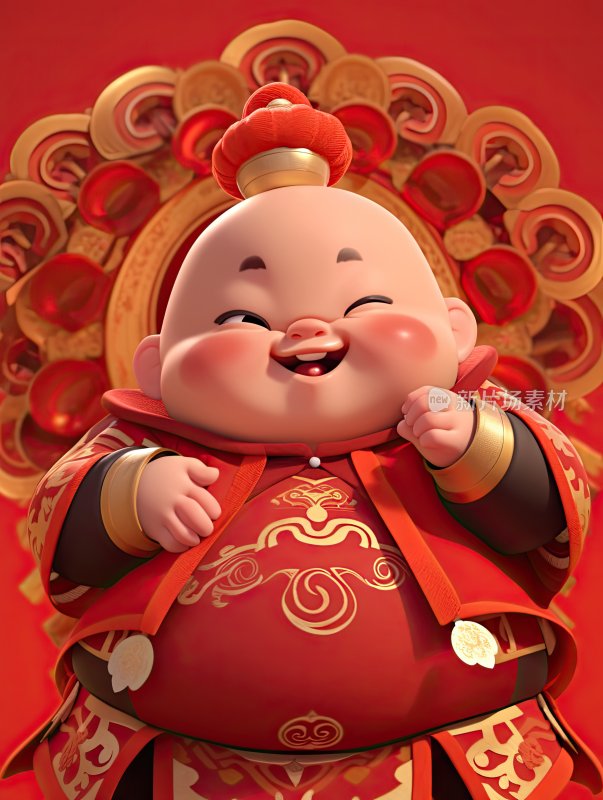 3D卡通IP中国神仙财神形象