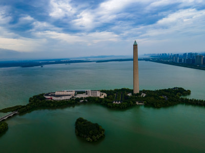 江西九江胜利广场胜利纪念碑航拍图