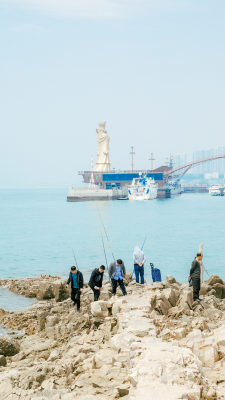 青岛海边公园小清新场景