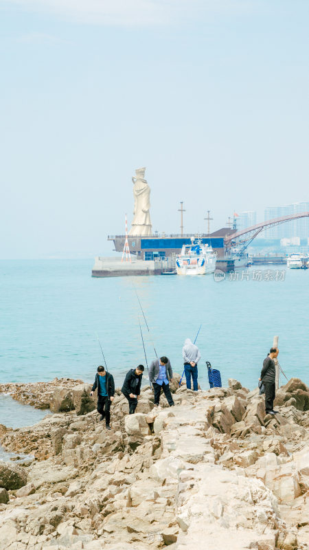 青岛海边公园小清新场景