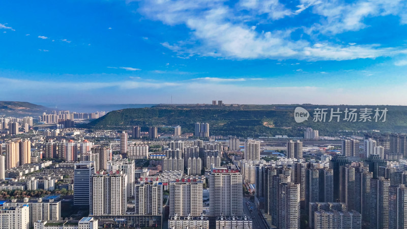 陕西宝鸡城市建设航拍图