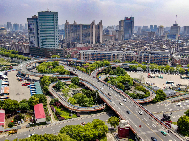 江西南昌城市交通航拍摄影图
