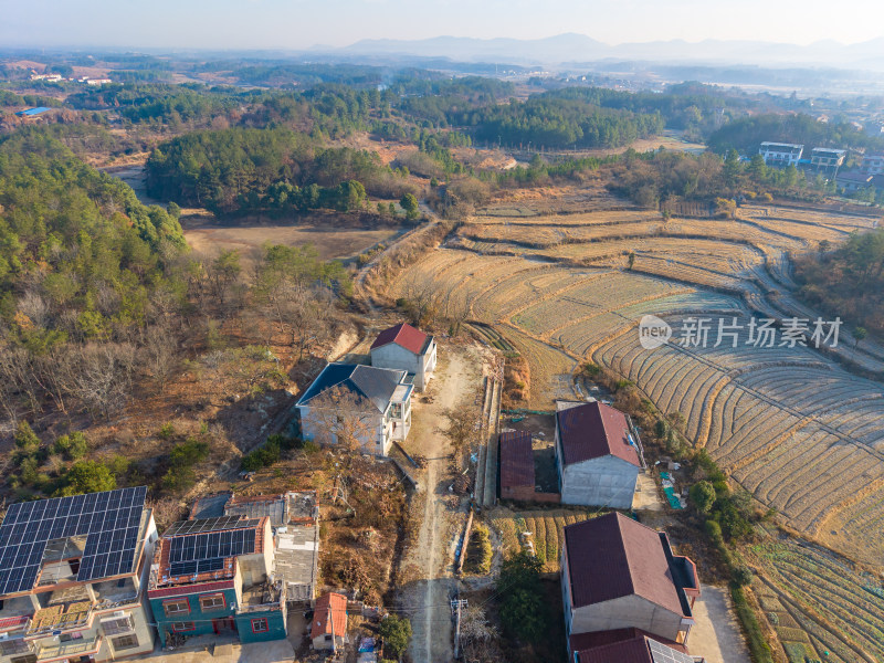 乡村聚落航拍全景