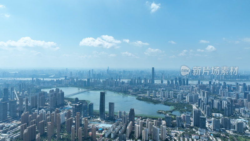 武汉航拍城市建筑风光鸟瞰长江两岸市区风景