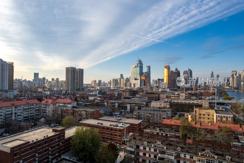 天津海河风景线小白楼CBD城市风光航拍