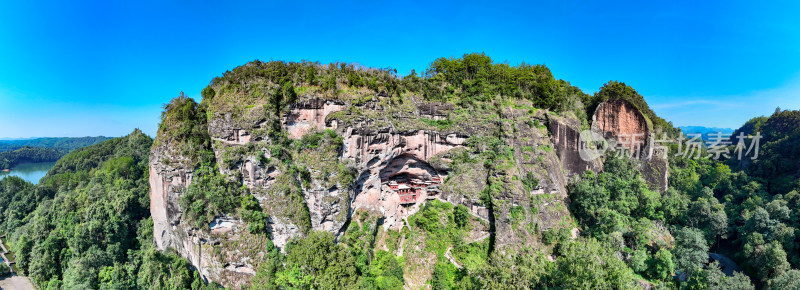 福建泰宁大金湖甘露寺航拍全景图