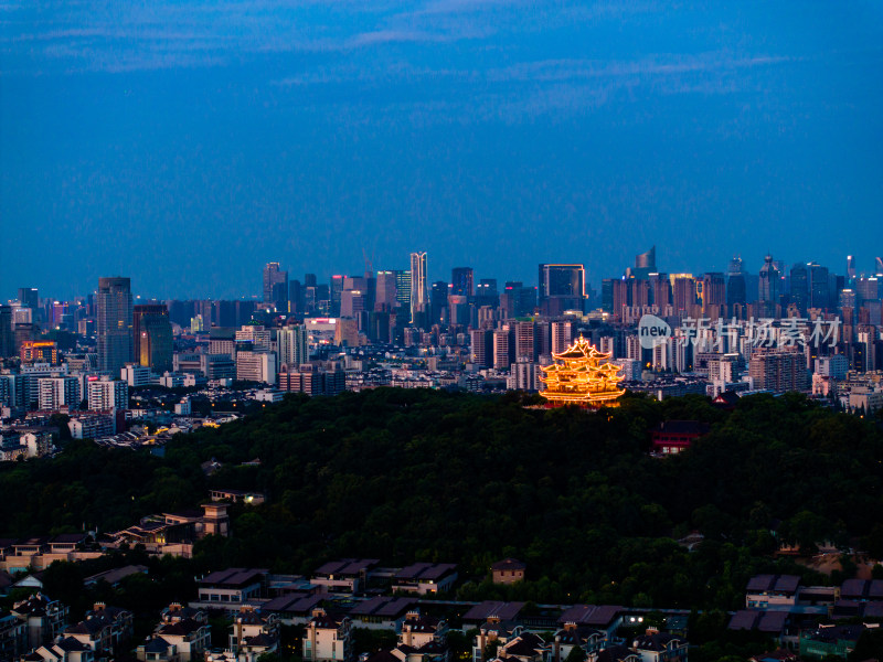 中国杭州西湖城隍阁夜景