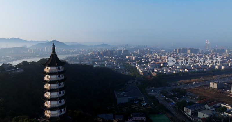 航拍镇海招宝山景区