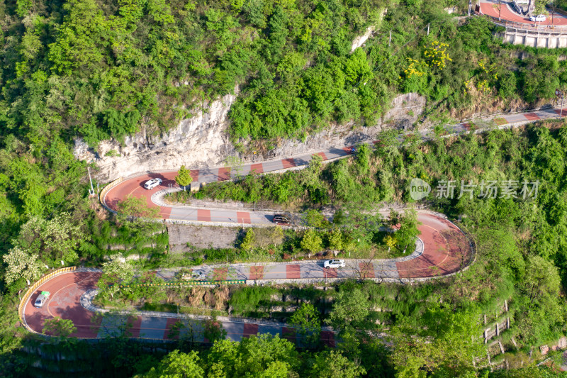 湖南湘西矮寨盘山公路航拍