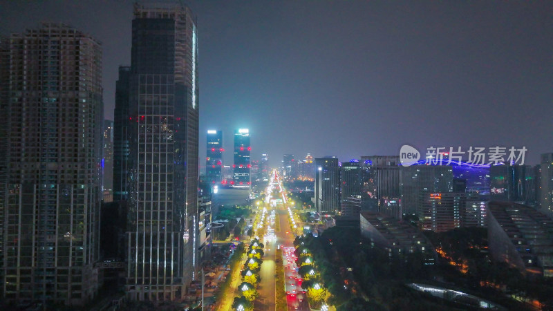 航拍成都天府新城成都CBD天府大道夜景