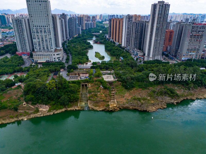 来宾城市建设城市发展航拍图