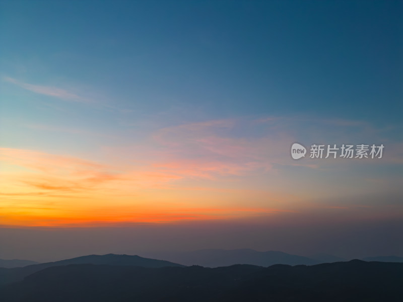 航拍山脉夕阳晚霞自然风光