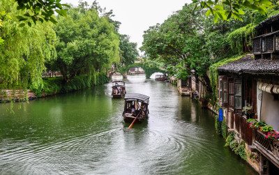 梅雨季的乌镇西栅美景