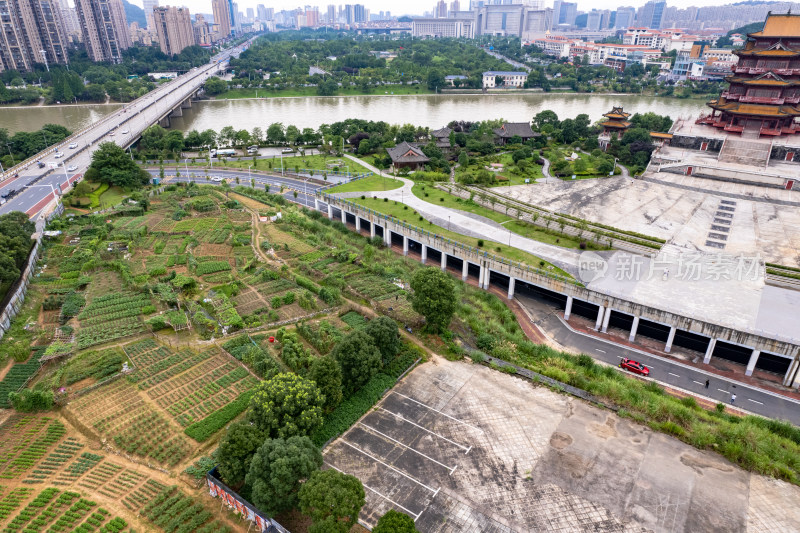 宜春多宝楼周边建筑绿化航拍图