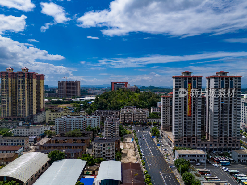 广西玉林站周边建筑航拍图