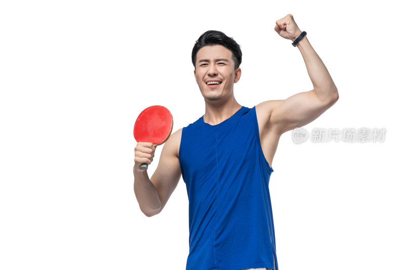 年轻男子打乒乓球