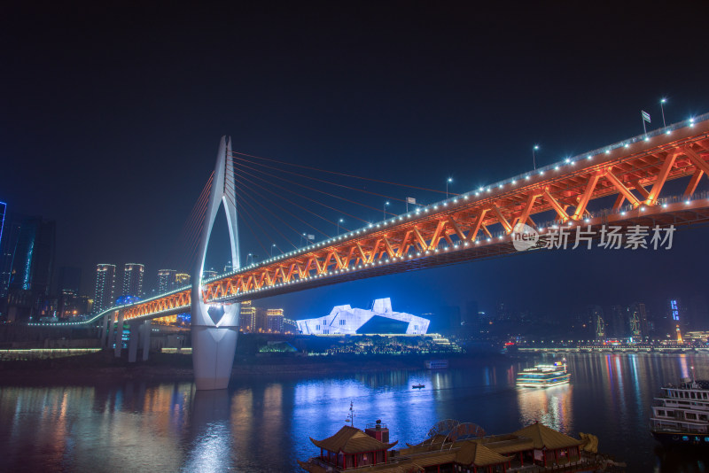 重庆风光之千厮门大桥夜景