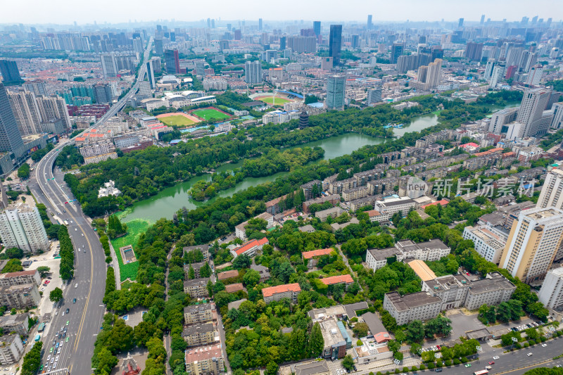 航拍安徽合肥城市大景