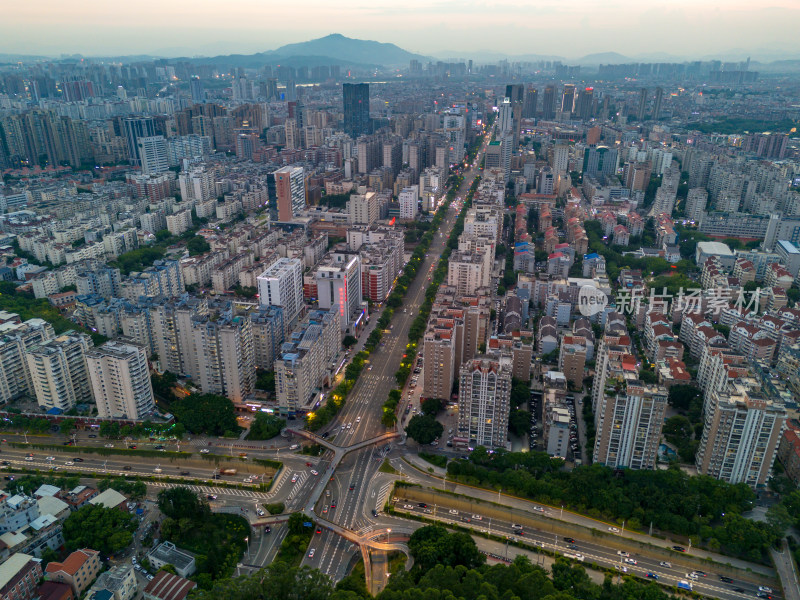 泉州城市风光交通航拍图