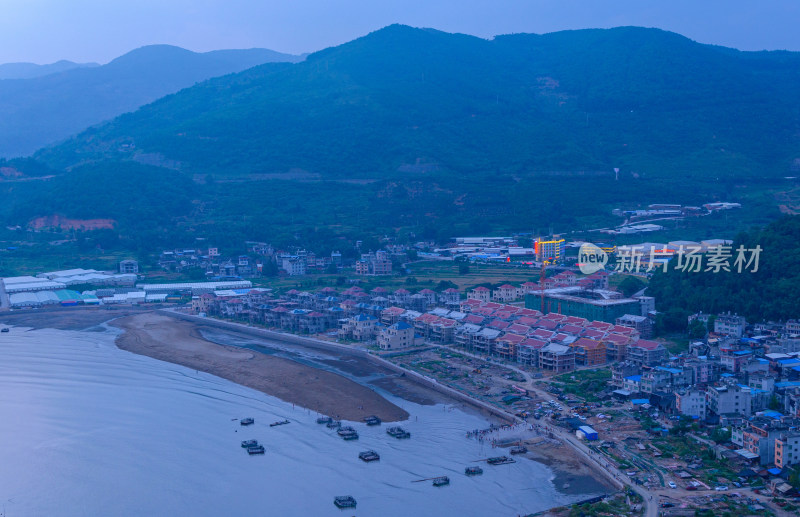 福建宁德霞浦海边渔村与海岸线