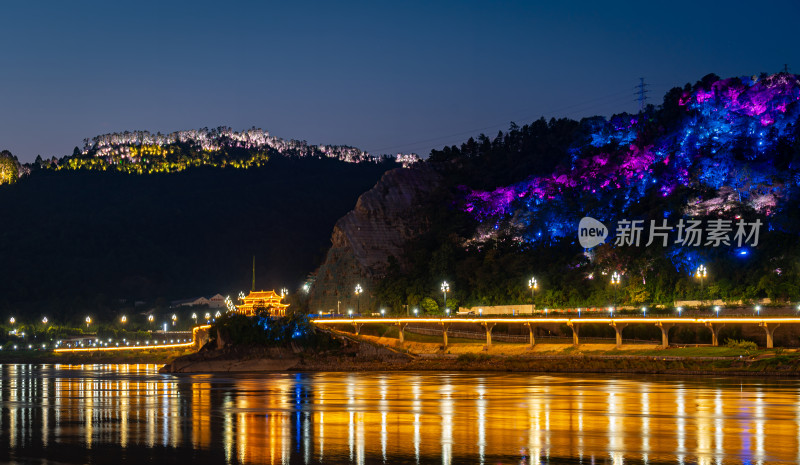 宜宾城市风景夜景江景