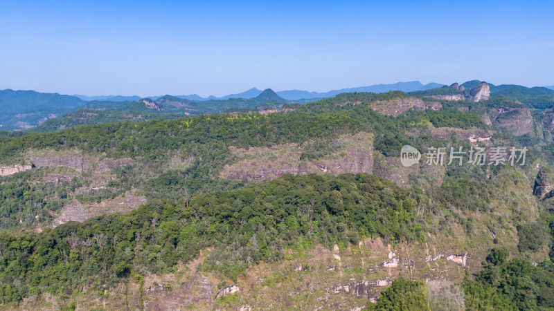 福建泰宁大金湖丹霞地貌航拍图